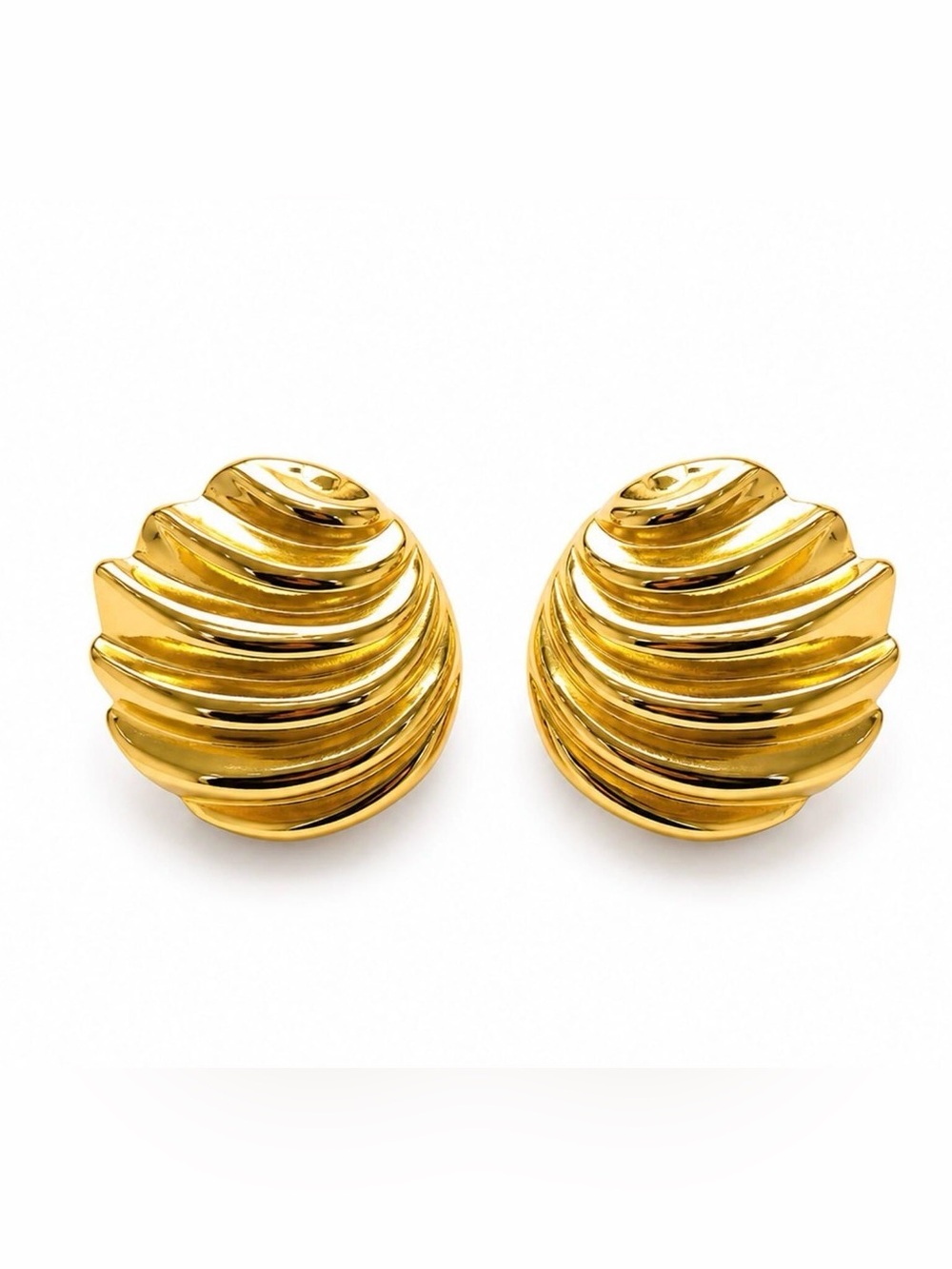 New mayamar 24kt Gold dipped Dome Earrings